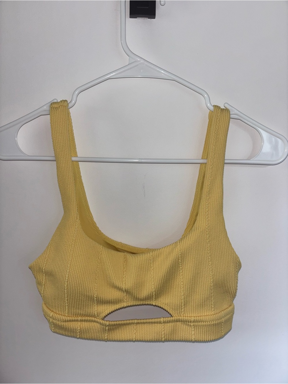 Yellow Ribbed Scoop-Cut Bikini